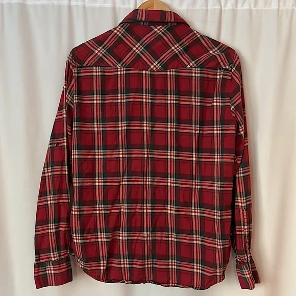 Jachs Girlfriend Comfy Casual Red Plaid Long Sleeve Shirt Top **Size M** - Picture 2 of 4